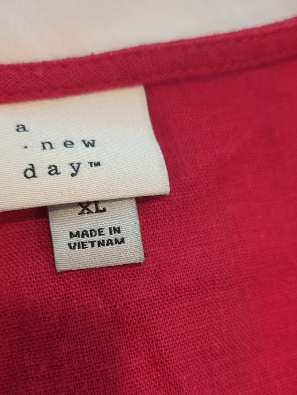 SHIRT ONLY - a new day Linen Red Two-Piece Jumpsuit with Tie Front - Picture 2 of 7